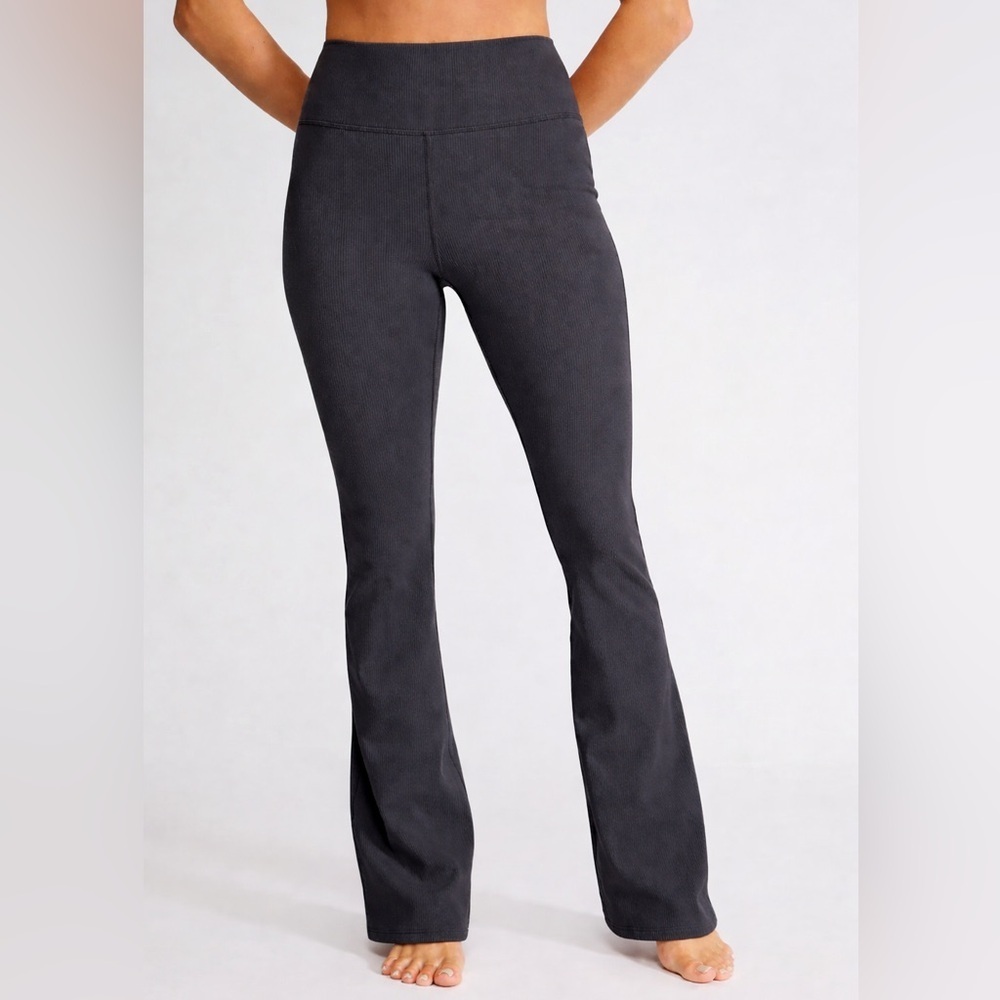 PacSun Active Ribbed High Waist Flare Yoga Legging Lounge Pants Sz S Dark Gray